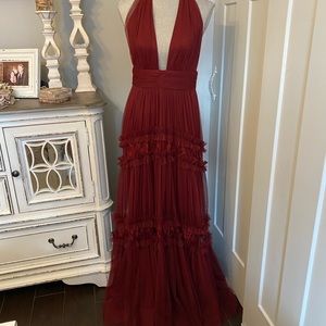 Vici Burgundy lace Maxi Dress